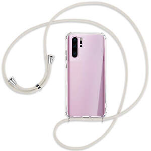 Łańcuszek na telefon komórkowy do Huawei P30 Pro broken white etui z paskiem sznurek do zawieszenia