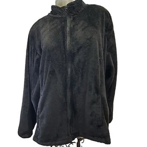 Women’s Made For Life Black Full Zipper Thick Velour Lightweight Short Jacket 3X - Picture 1 of 9