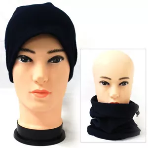 Warm Winter FLEECE Multi Use Snood Neck Warmer Head Hat Balaclava Ski B-NAVY - Picture 1 of 2