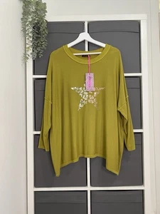 Made In Italy Star Jumper Top Fits 16 18 20 22 Oversized Relaxed Obsession BNWT - Picture 1 of 5