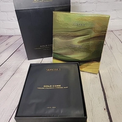 Máscara de folha de hidrogel hialurônico atemporal Seacret Gold Core tonificação facial ouro 24K - Imagem 1 de 4