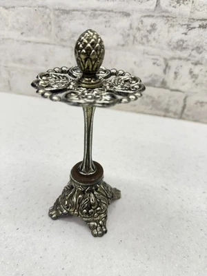 Antique Metal Pineapple Finial Greco Roman Hollywood Regency Toothbrush Stand - Image 1 of 4