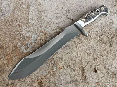 Ручной работы копия Puma белый охотник олень немецкий 1095 стальной нож с ножнами - Изображение 1 из 4