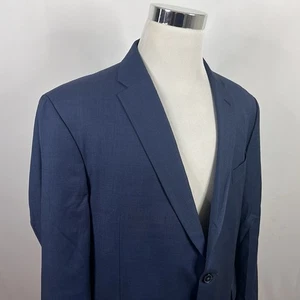 Tommy Hilfiger 46R Sport Coat 100% Wool Blue Two Button Lined Double Vented - Picture 1 of 8