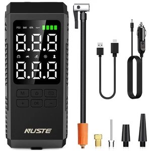 NUSTE Portable Digital Air Compressor Inflator Pump for Car Bike Tires Balls Etc - Picture 1 of 7