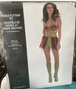 VENUS FLYTRAP KIT COSTUME ADULT L/XL TO SZ 16HALLOWEEN PLUSH CORSET/SKIRT/SHORTS - Picture 1 of 3
