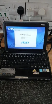 MSI  U135DX 10" Netbook Intel Atom N455 1GB RAM 160GB HDD Windows 7 - Image 1 of 4
