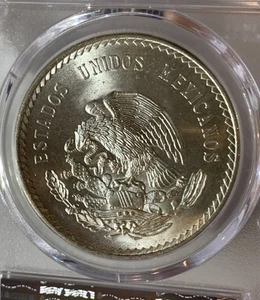 1948 Mo Mexico PCGS MS67 Silver Coin 5 Pesos Cinco Pesos Cuauhtemoc - Picture 1 of 3