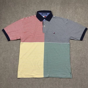 Vintage Tommy Hilfiger Poloshirt Herren Large ColorBlock gestreift Kurzarm - Bild 1 von 9