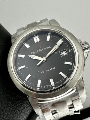 Carl F. Bucherer Patravi AutoDate черный циферблат 38 мм швейцарский автоматический браслет новый! - Изображение 1 из 4