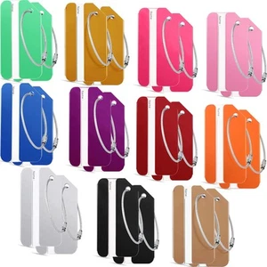 22 Pieces Metal Luggage Tags with Name ID Cards Aluminum Suitcase Labels Card... - Picture 1 of 7