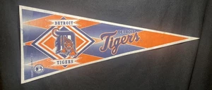 Vintage 1994 Unique MLB Baseball Detroit Tigers Orange & Blue Felt MLB Pennant - Picture 1 of 4