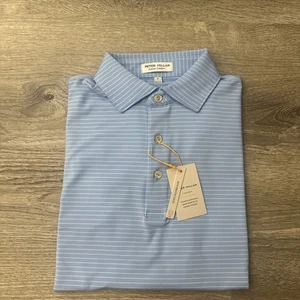 Peter Millar Summer Comfort Crown Sport Men’s Small Polo Blue Striped $140 - Picture 1 of 10