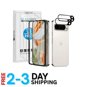 3+2 Pack Tempered Glass Screen Protector & Lens Protection for Pixel 9 Pro 6.3" - Photo 1 sur 9