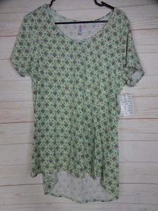 Top clásico para mujer Lularoe T jaspeado verde azulado, azul y rojo talla L nuevo con etiquetas - Imagen 1 de 3