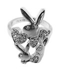 Playboy Bunny Ring Strass Edelstahl  Durchmesser 18 mm