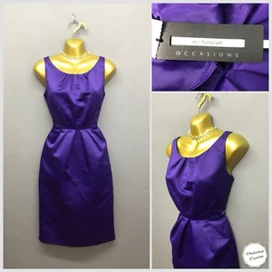 NEW M&S Autograph Purple Sleeveless Sheath Occasions Dress UK 8 EUR 36 RRP £55 - Picture 1 of 15