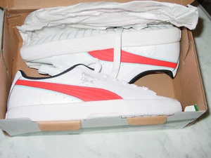 Puma Clyde Airbrush 382773-001 2021 ¡Zapatos explosivos blancos/rojos! Talla 8 ¡NUEVO EN CAJA! - Imagen 1 de 8