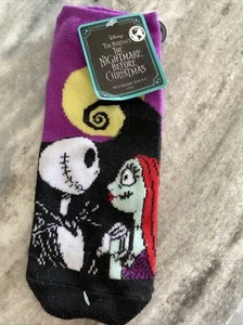 Disney The Nightmare Before Christmas Jack Skellington And Sally Black Socks NWT - Picture 1 of 3