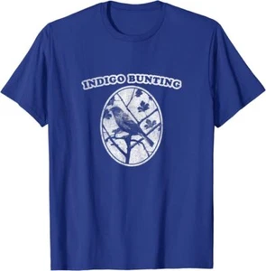 Retro Indigo Bunting Throwback Design by Bird Fan T-Shirt *NEW 10 Colors* - Picture 1 of 11