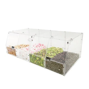 24 x 12 x 8 Zoll Acryl Mülleimer Organizer Fächer Vitrine Süßigkeiten Müsli Bohne - Bild 1 von 11