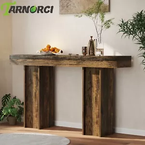 Rustic Entryway Console Table, 54.33" Long Sofa Table Behind Couch Table Brown - Picture 1 of 12