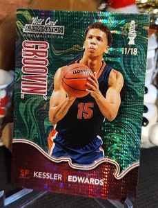 Kessler Edwards 2022 Wild Card  Alumination Groovin Green Parallel SP RC 11/18
