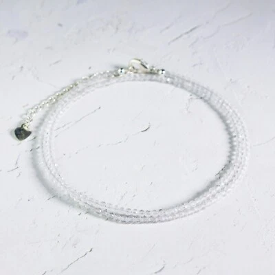 Gargantilla de cuarzo transparente delicadas cuentas de piedra collar gargantilla delicada de cristal blanco Foto 1 de 4
