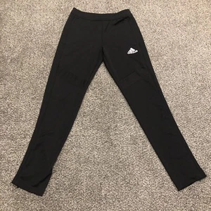 Adidas Pants Girls Large Black White Logo Athletic Youth Kid 25x28 - Picture 1 of 10