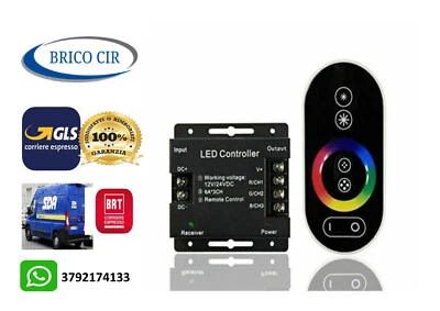 TELECOMANDO LED CONTROLLER TOUCH CON CENTRALINA PER STRISCIA STRIP RGB 12V 24V - Immagine 1 di 2