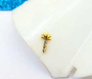 Indian Nose Ring CZ Designer Nose Stud Mother's Gift Nose Ear Push Pin Jewelry - Picture 1 of 3