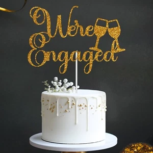 We're Engaged Cake Topper ? Engagement Party Decoration, 14 Colours Available UK - Picture 1 of 17