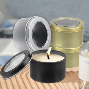 Round Candle Tin 3.5oz Metal Tin For Wax Soy Making Container Jar 1/6/12 Pack 1 - Picture 1 of 12