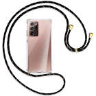 Collier pour Samsung Galaxy Note20 Ultra noir+or (O) Etui Coque avec cordon