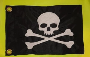 Custom Skull & Bones Sicherheitsflagge ATV UTV SEGELBOOT BOOT Trike KAYAK  - Bild 1 von 6