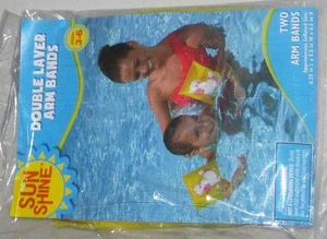SUNSHINE KIDS INFLATABLE ARM BANDS Yellow Poodle Swimming Swim Pool Child 3-6 - Picture 1 of 1