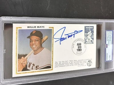 Willie Mays SF Giants  Autographed Signed First Day Cover HOFer PSA 9 Mint! - Image 1 of 2