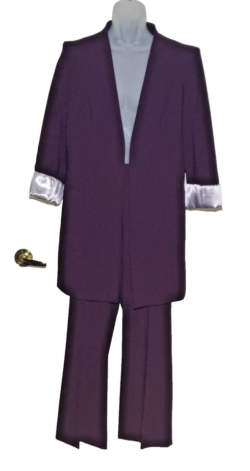 Calvin Klein 2 Piezas Pantalón Traje Chaqueta Larga 16 y Pantalones Calce Moderno 14 Ciruela Foto 1 de 4