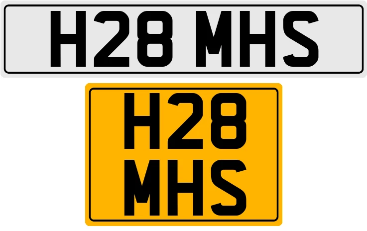 H28 MHS OLD STYLE 3X3 NUMBER PLATE MAT MATT MARK MICK MIK MIC MEL MAX MIA MUS MR - Image 1 of 1