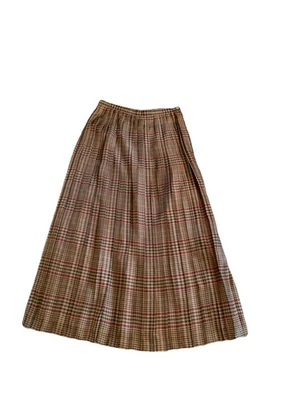 Vtg 80’s  Ralph Lauren Pleated Maxi Skirt Silk Houndstooth Classic Preppy Sz8 - Image 1 of 4
