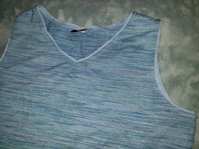 Camiseta sin mangas Xhilaration para mujer XL colorida Y2K azul artístico púrpura a rayas sin mangas Foto 1 de 4