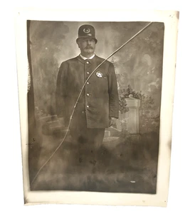 Policeman In Uniform Police Officer Photograph Cabinet Card Sheriff The Law - Picture 1 of 16