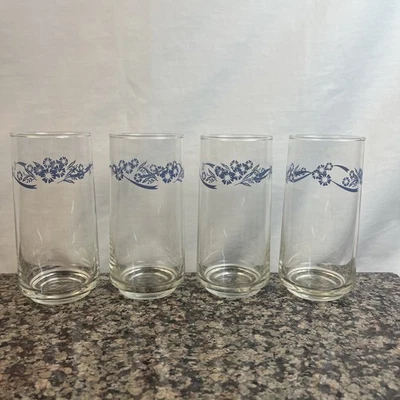 "4 vasos vintage Corning Ware azul aciano 6"" - PERFECTOS" Foto 1 de 4