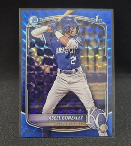ASBEL GONZALEZ 2025 BOWMAN CROMO BLU GEOMETRICO #BCP-4 095/150 ROYALS 1° - Foto 1 di 2