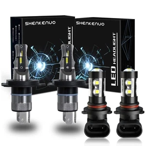 Combo de faros LED + kit de bombillas antiniebla H4 9145 para Kia Rio 2012-2020 4 piezas 6000K - Imagen 1 de 15