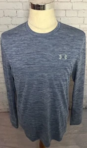 Camiseta Under Armour manga larga azul cuello redondo HeatGear para hombre - Imagen 1 de 8