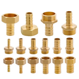 Messing Widerhaken Schlauchendverschraubung 1"1,2" 1,5" 2" BSP Außenkegel Gewinde Adapter 16-50mm - Bild 1 von 27