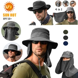 Herren Sonnenhut Sommer Bucket Breite Krempe Pferdeschwanz Buschhut UV-Schutz Strand Kappe USA - Bild 1 von 121