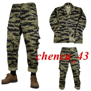 Guerra de Vietnam Ejército de Estados Unidos Chaqueta Pantalones Rayas de Tigre Camuflado Combate Uniformes Top Pantalones - Imagen 1 de 16