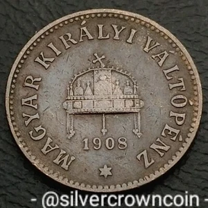 Hungary Magyar 2 Filler 1908 KB. KM#481. Two Cents coin. Crown of St. Stephen. - Picture 1 of 7